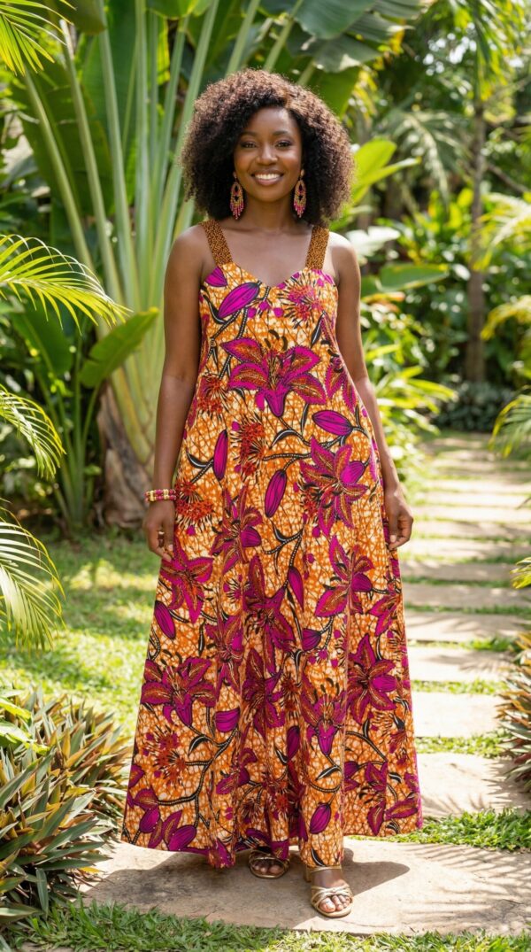 Dress, 100% cotton Long dress, Sleeveless, Rope Arms, Wide neck, Colorful, embellished with Rhinestones